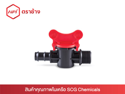 ข้อต่อวาล์วหางปลาเกลียวนอกพีอี-เกษตร