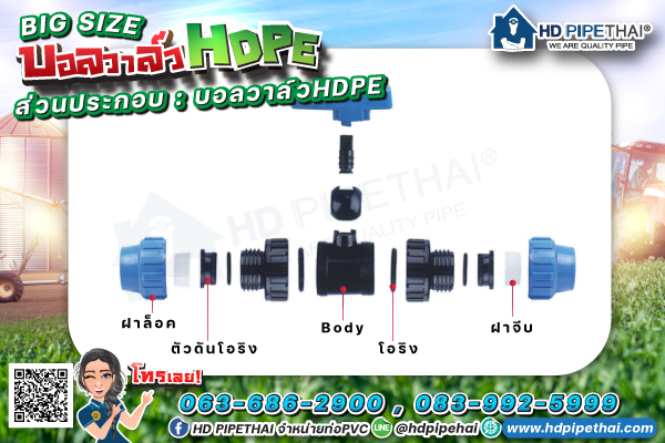 ส่วนประกอบ บอลวาล์วhdpe