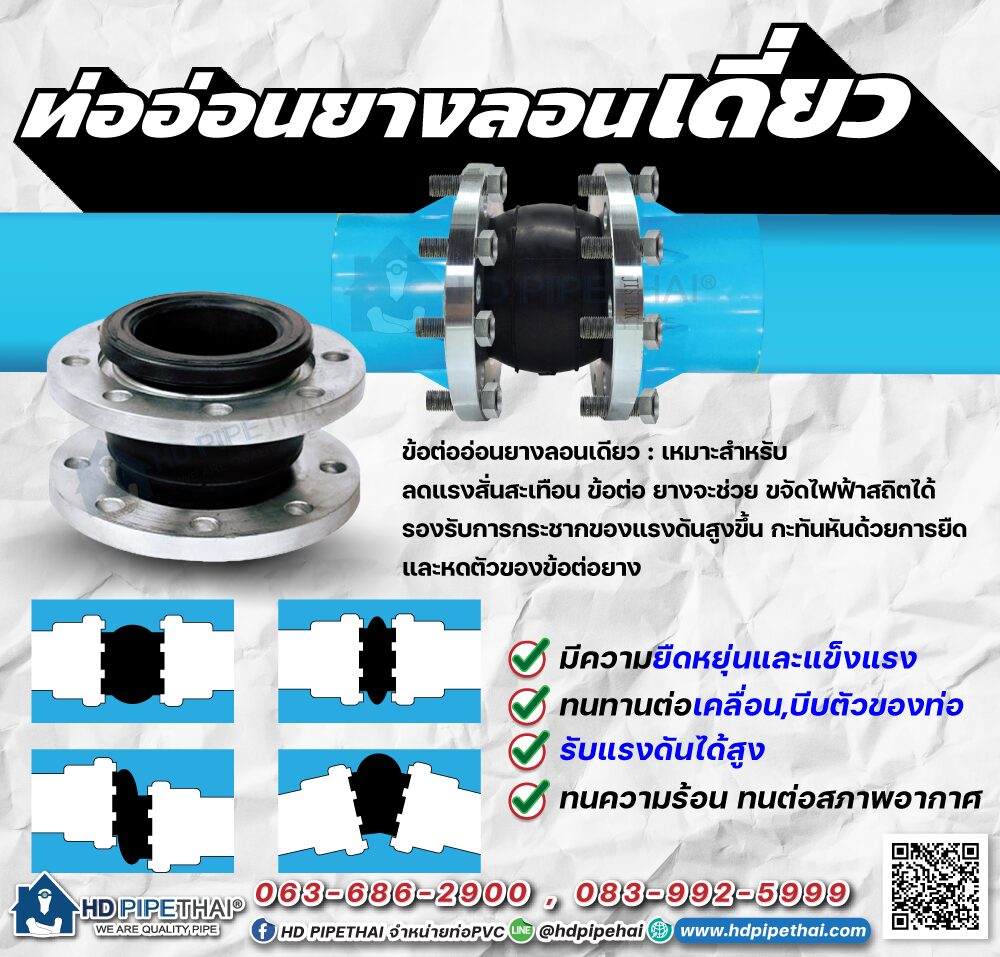 ท่ออ่อนยางลอนเดี่ยว