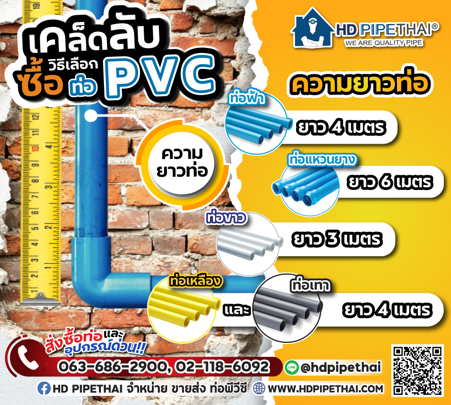 เคล็ดลับ การเลือกซื้อท่อพีวีซี (PVC) ความยาวท่อ